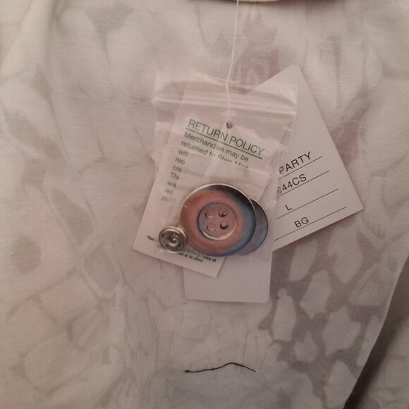 JUSTB Lightweight Abstract Print Button-Down Shirt Jacket Multi-Color Size Large - Picture 9 of 12